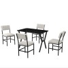 Extendable Dining Table & Chairs Set (5 Pieces) Dubai - Cream, Black Cream
Black