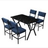 Extendable Dining Table & Chairs Set (5 Pieces) Dubai - Navy Blue, Black Navy Blue
Black