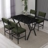 Extendable Dining Table & Chairs Set (5 Pieces) Dubai - Green, Black Green
Black