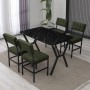 Extendable Dining Table & Chairs Set (5 Pieces) Dubai - Green, Black Green
Black