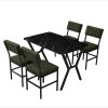 Extendable Dining Table & Chairs Set (5 Pieces) Dubai - Green, Black Green
Black
