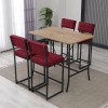 Bar Table & Stool Set (5 Pieces) Retro - Burgundy, Walnut Burgundy
Walnut