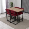 Bar Table & Stool Set (5 Pieces) Retro - Burgundy, Walnut Burgundy
Walnut
