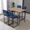 Bar Table & Stool Set (5 Pieces) Retro - Navy Blue, Walnut Navy Blue
Walnut