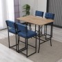 Bar Table & Stool Set (5 Pieces) Retro - Navy Blue, Walnut Navy Blue
Walnut
