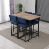 Bar Table & Stool Set (5 Pieces) Retro - Navy Blue, Walnut Navy Blue
Walnut