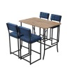 Bar Table & Stool Set (5 Pieces) Retro - Navy Blue, Walnut Navy Blue
Walnut