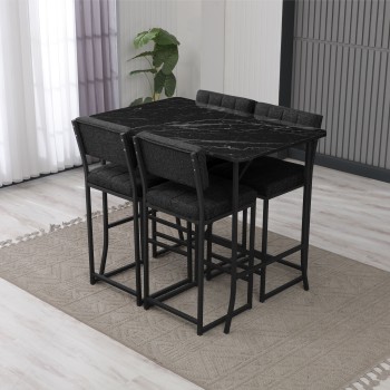 Bar Table & Stool Set (5 Pieces) Retro - Anthracite, Black Anthracite
Black