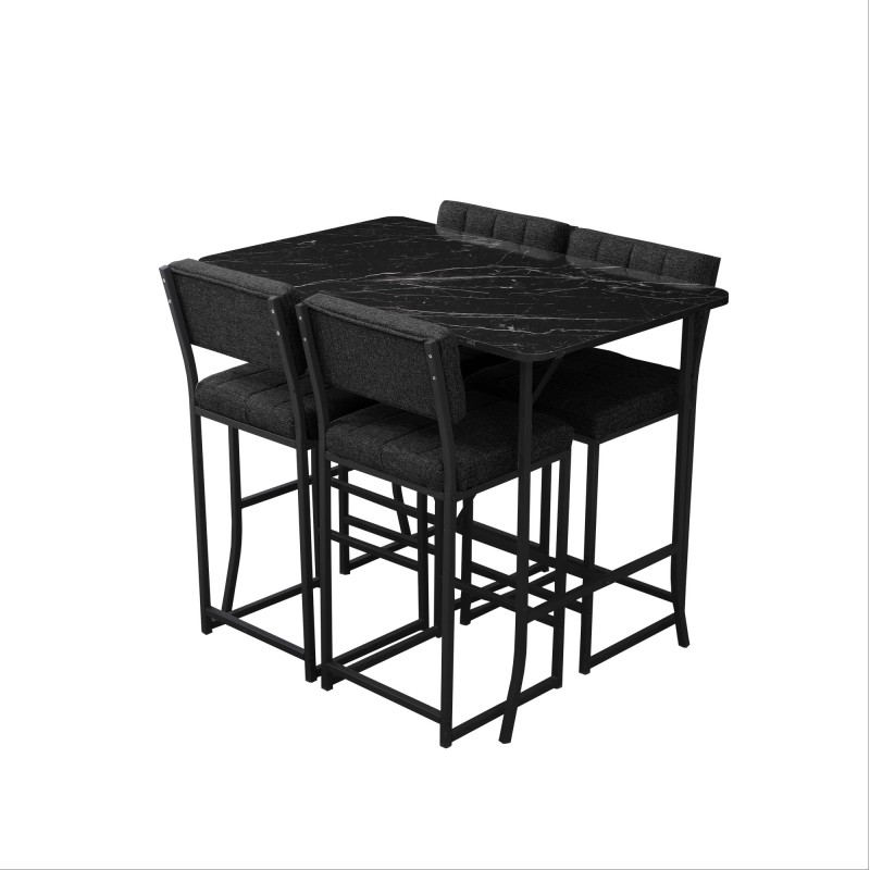 Bar Table & Stool Set (5 Pieces) Retro - Anthracite, Black Anthracite
Black