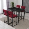 Bar Table & Stool Set (5 Pieces) Retro - Burgundy, Black Burgundy
Black
