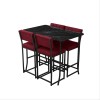 Bar Table & Stool Set (5 Pieces) Retro - Burgundy, Black Burgundy
Black