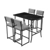 Bar Table & Stool Set (5 Pieces) Retro - Grey, Black Grey
Black