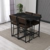 Bar Table & Stool Set (5 Pieces) Retro - Brown, Black Brown
Black