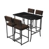 Bar Table & Stool Set (5 Pieces) Retro - Brown, Black Brown
Black