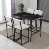 Bar Table & Stool Set (5 Pieces) Retro - Cream, Black Cream
Black