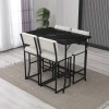 Bar Table & Stool Set (5 Pieces) Retro - Cream, Black Cream
Black