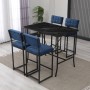 Bar Table & Stool Set (5 Pieces) Retro - Navy Blue, Black Navy Blue
Black