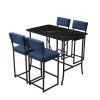 Bar Table & Stool Set (5 Pieces) Retro - Navy Blue, Black Navy Blue
Black