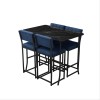 Bar Table & Stool Set (5 Pieces) Retro - Navy Blue, Black Navy Blue
Black