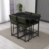 Bar Table & Stool Set (5 Pieces) Retro - Green, Black Green
Black