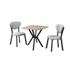 Extendable Dining Table & Chairs Set (3 Pieces) Elma - Grey, Walnut Grey
Walnut