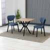 Extendable Dining Table & Chairs Set (3 Pieces) Elma - Navy Blue, Walnut Navy Blue
Walnut