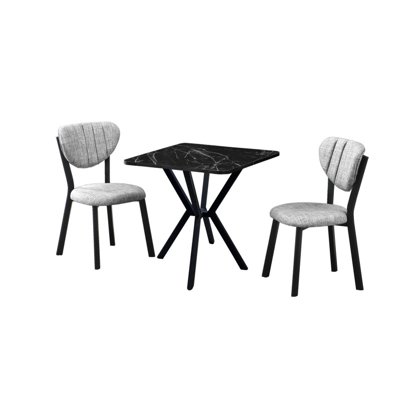 Extendable Dining Table & Chairs Set (3 Pieces) Elma - Grey, Black Grey
Black