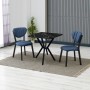 Extendable Dining Table & Chairs Set (3 Pieces) Elma - Navy Blue, Black Navy Blue
Black