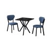 Extendable Dining Table & Chairs Set (3 Pieces) Elma - Navy Blue, Black Navy Blue
Black