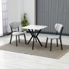 Extendable Dining Table & Chairs Set (3 Pieces) Elma - Grey, White Grey
White