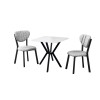 Extendable Dining Table & Chairs Set (3 Pieces) Elma - Grey, White Grey
White