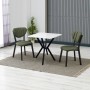 Extendable Dining Table & Chairs Set (3 Pieces) Elma - Green, White Green
White
