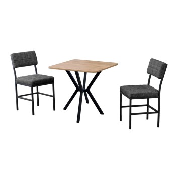Extendable Dining Table & Chairs Set (3 Pieces) Dubai - Anthracite, Walnut Anthracite
Walnut