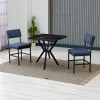 Extendable Dining Table & Chairs Set (3 Pieces) Dubai - Navy Blue, Black Navy Blue
Black