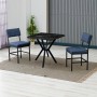 Extendable Dining Table & Chairs Set (3 Pieces) Dubai - Navy Blue, Black Navy Blue
Black