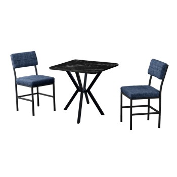 Extendable Dining Table & Chairs Set (3 Pieces) Dubai - Navy Blue, Black Navy Blue
Black