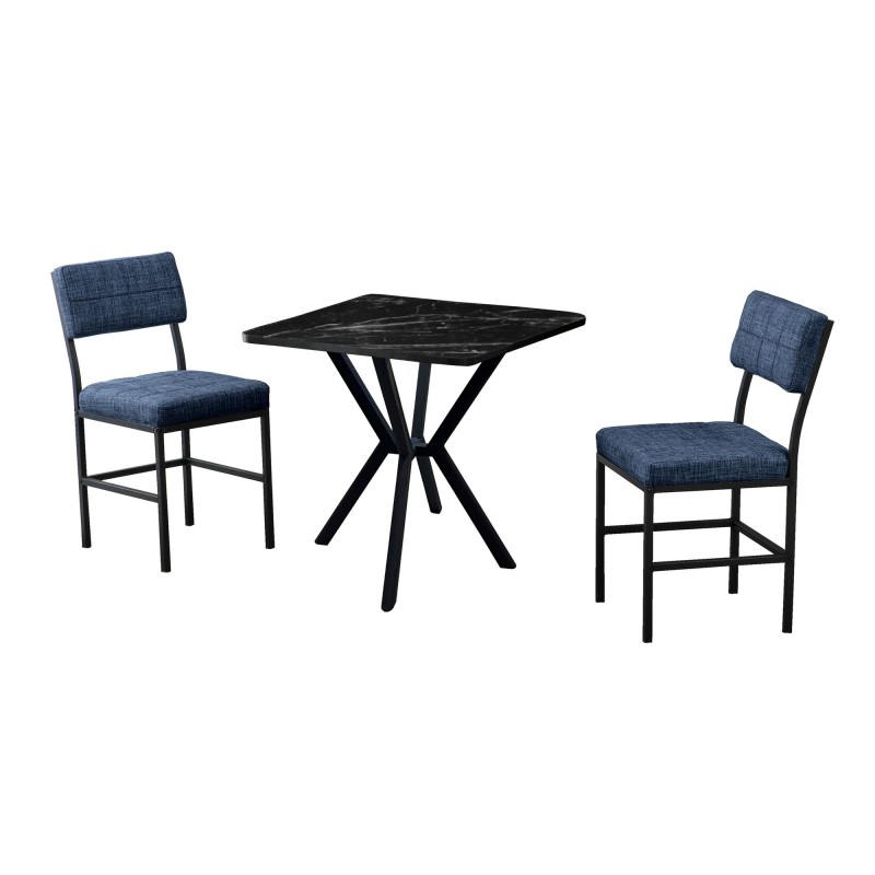 Extendable Dining Table & Chairs Set (3 Pieces) Dubai - Navy Blue, Black Navy Blue
Black