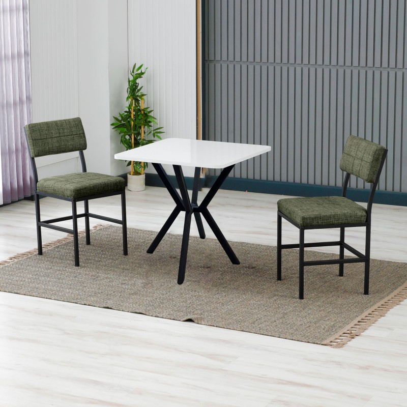 Extendable Dining Table & Chairs Set (3 Pieces) Dubai - Green, White Green
White