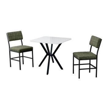 Extendable Dining Table & Chairs Set (3 Pieces) Dubai - Green, White Green
White