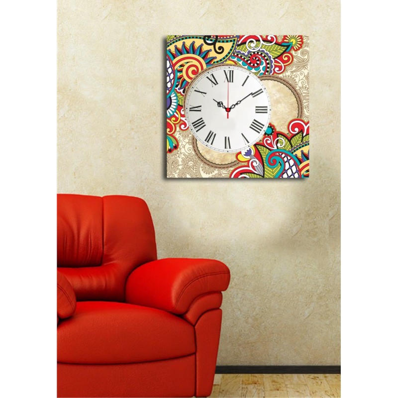 Decorative Canvas Wall Clock 4545CS-44 Multicolor