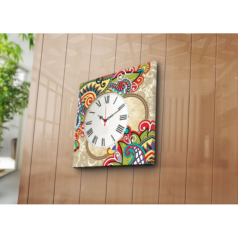 Decorative Canvas Wall Clock 4545CS-44 Multicolor