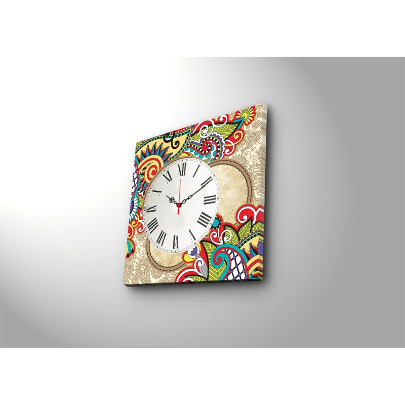 Decorative Canvas Wall Clock 4545CS-44 Multicolor
