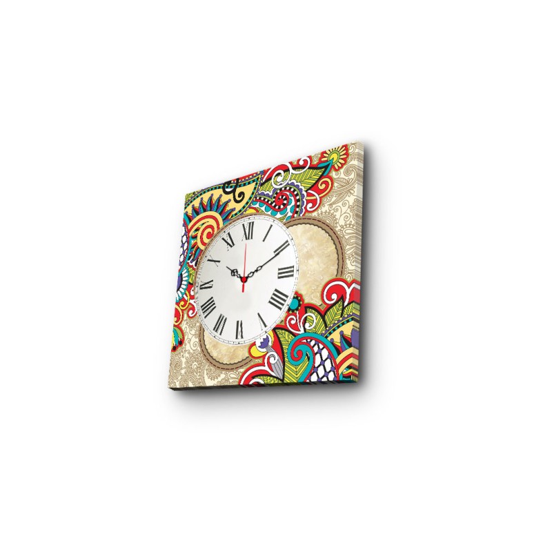 Decorative Canvas Wall Clock 4545CS-44 Multicolor