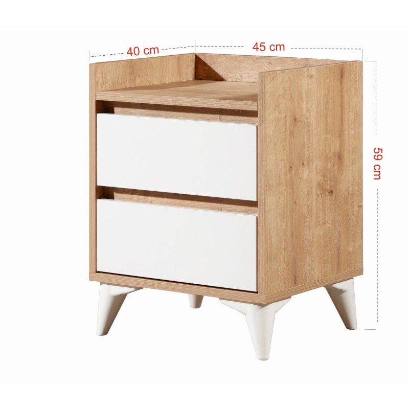 Nightstand Tuvalle 041 Sapphire Oak
White
