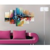 Wallxpert Decorative MDF Painting (5 Pieces) ST276 Multicolor