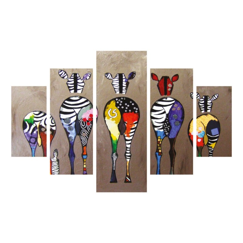 Wallxpert Decorative MDF Painting (5 Pieces) ST283 Multicolor