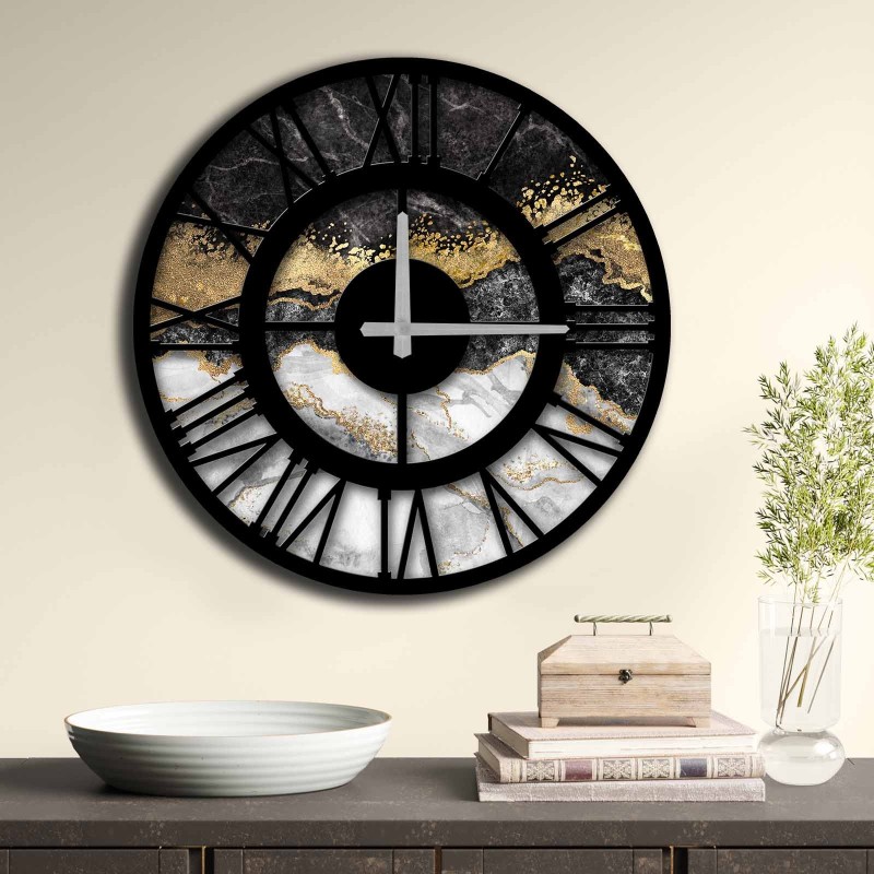 Wallxpert Decorative MDF Clock 5050MS-027 Multicolor