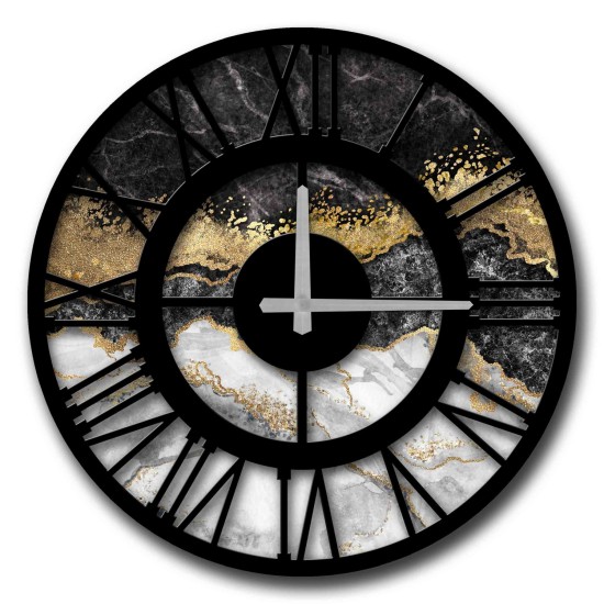 Wallxpert Decorative MDF Clock 5050MS-027 Multicolor