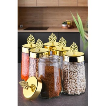 Storage Box Set (6 Pieces) PLTN112 Transparent
Gold