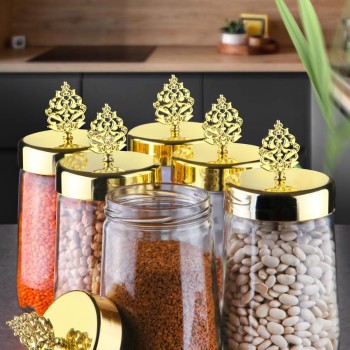 Storage Box Set (6 Pieces) PLTN112 Transparent
Gold